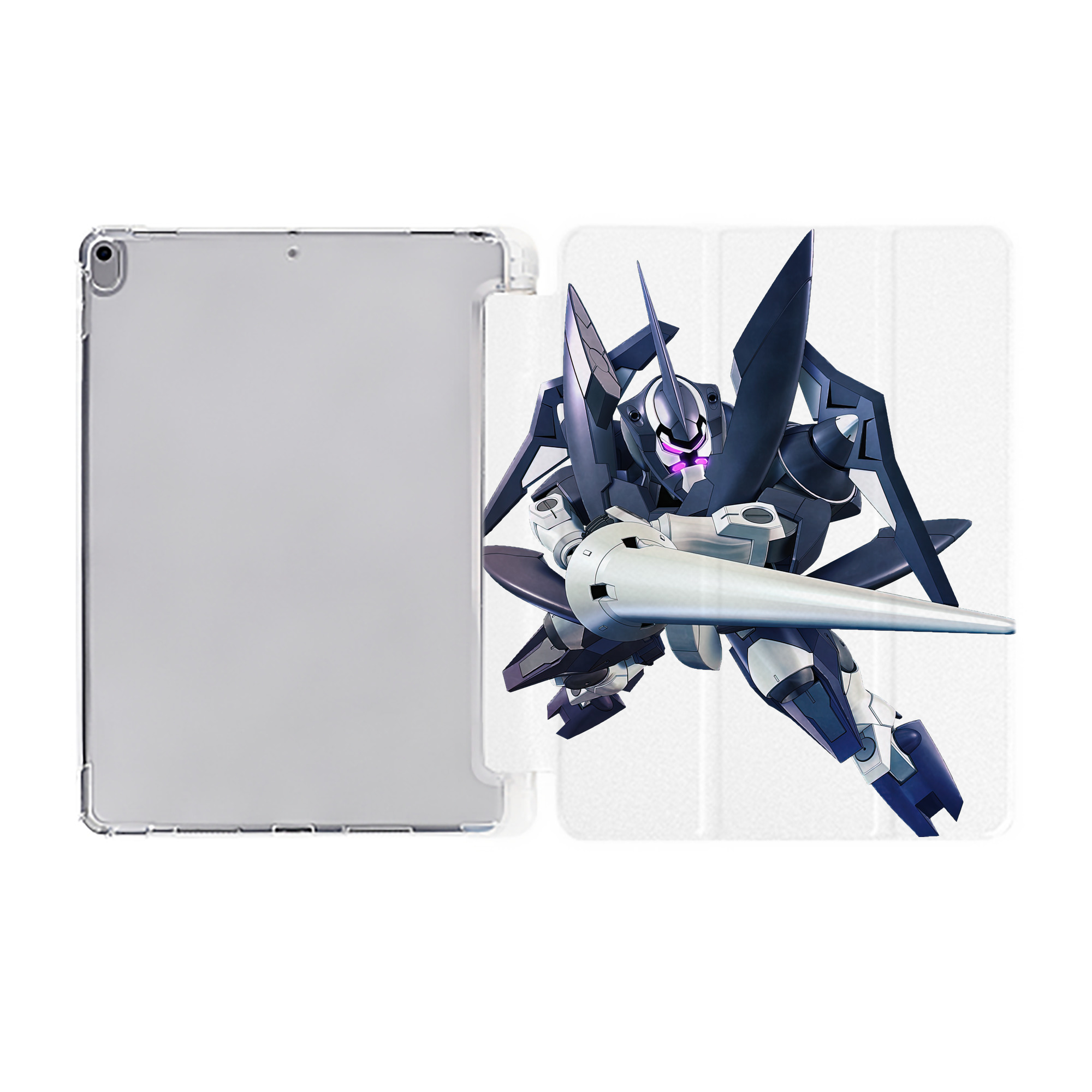 （画像用） 機動戦士ガンダム Mobile Suit Gundam IPad ケース ペン収納付き 三つ折りスタンド PUレザー×シリコン 対応機種9.5/10.5/10.9インチ